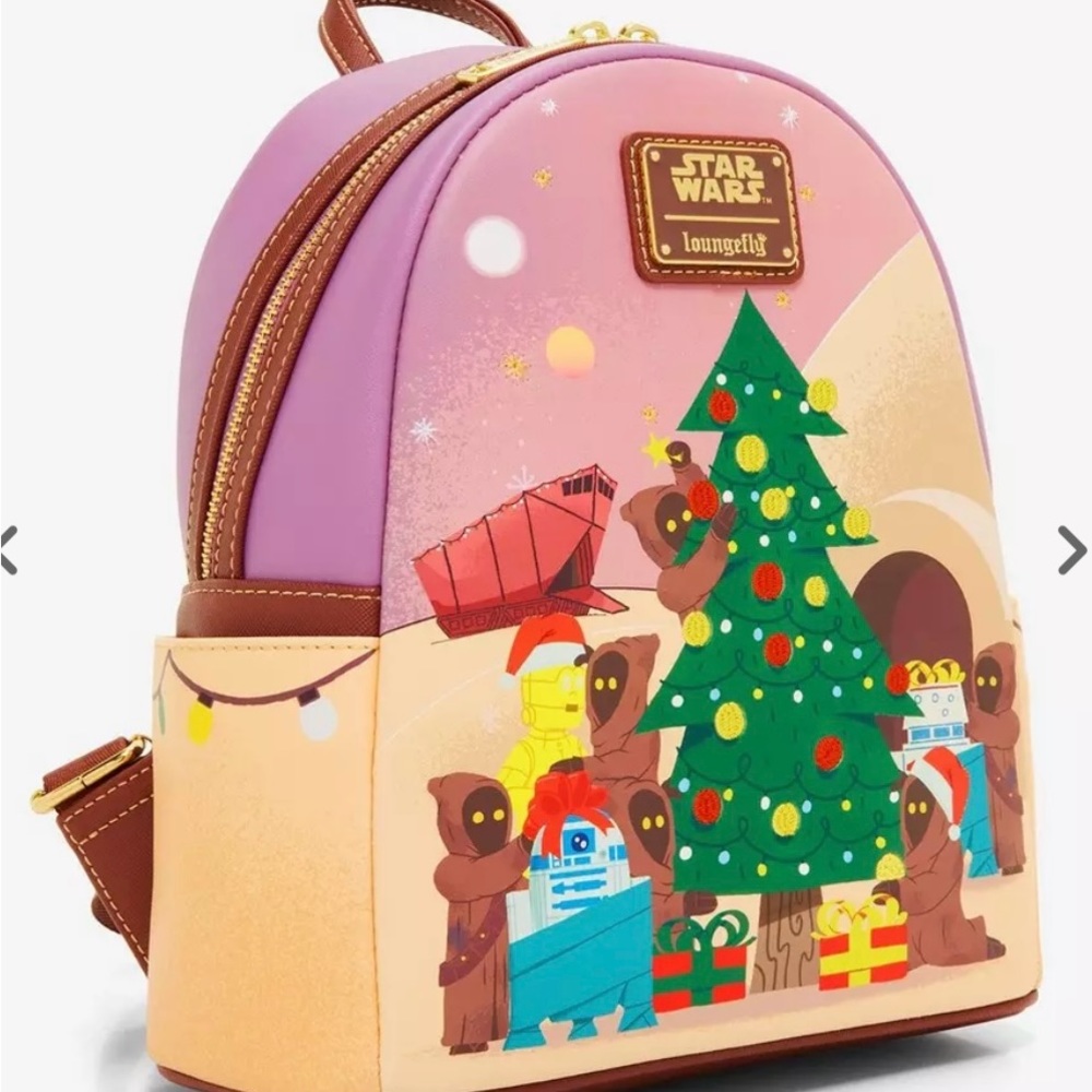 Disney Loungefly Star Wars Mini Backpack R2D2 C-3PO Lavender